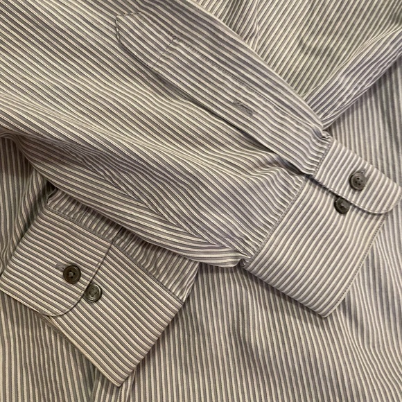 Calvin Klein Men's Striped Gray Shirt 16.5 34/35 - Picture 5 of 6